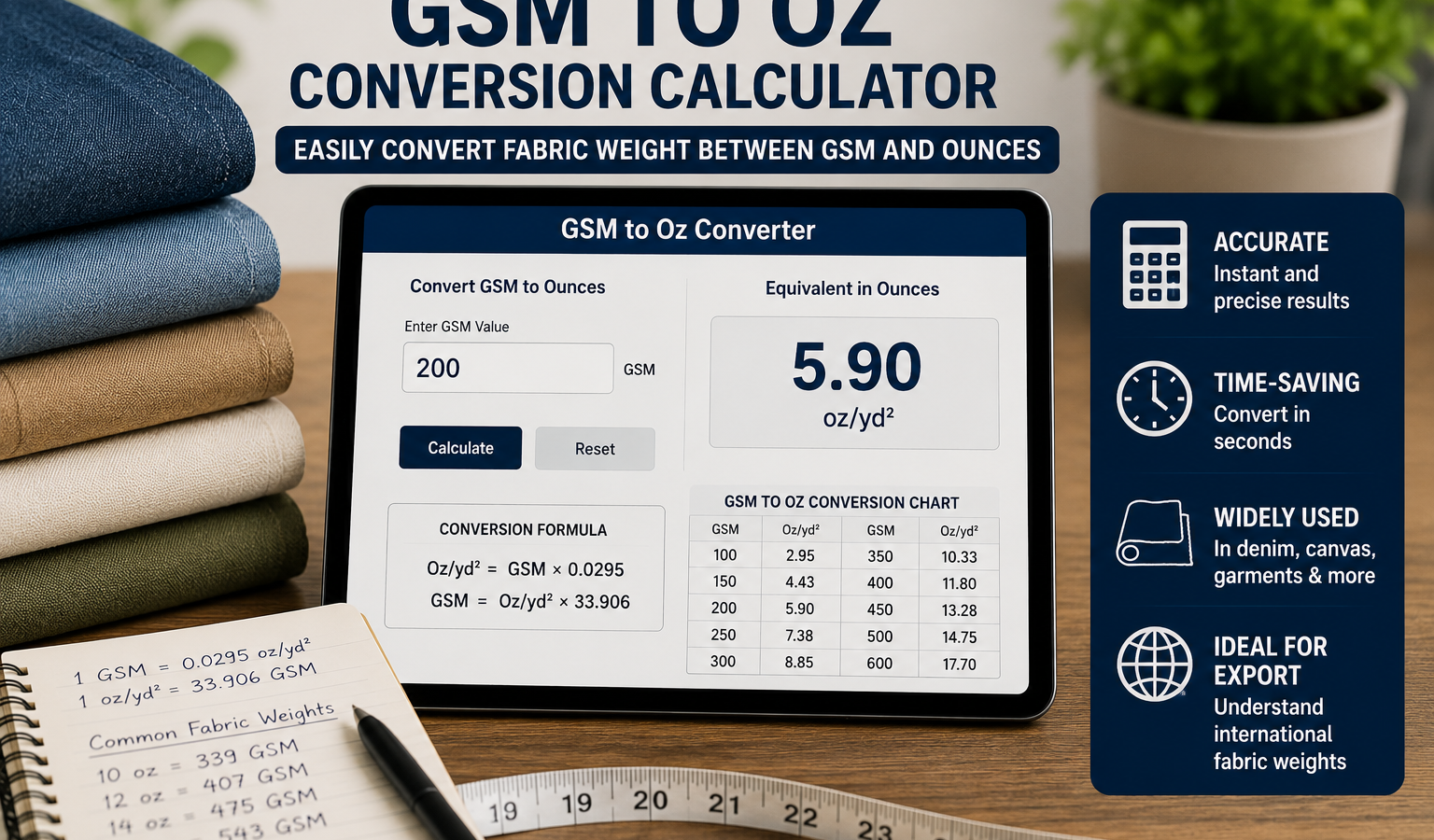 GSM to Oz Conversion Calculator: Complete Guide for Textile Professionals