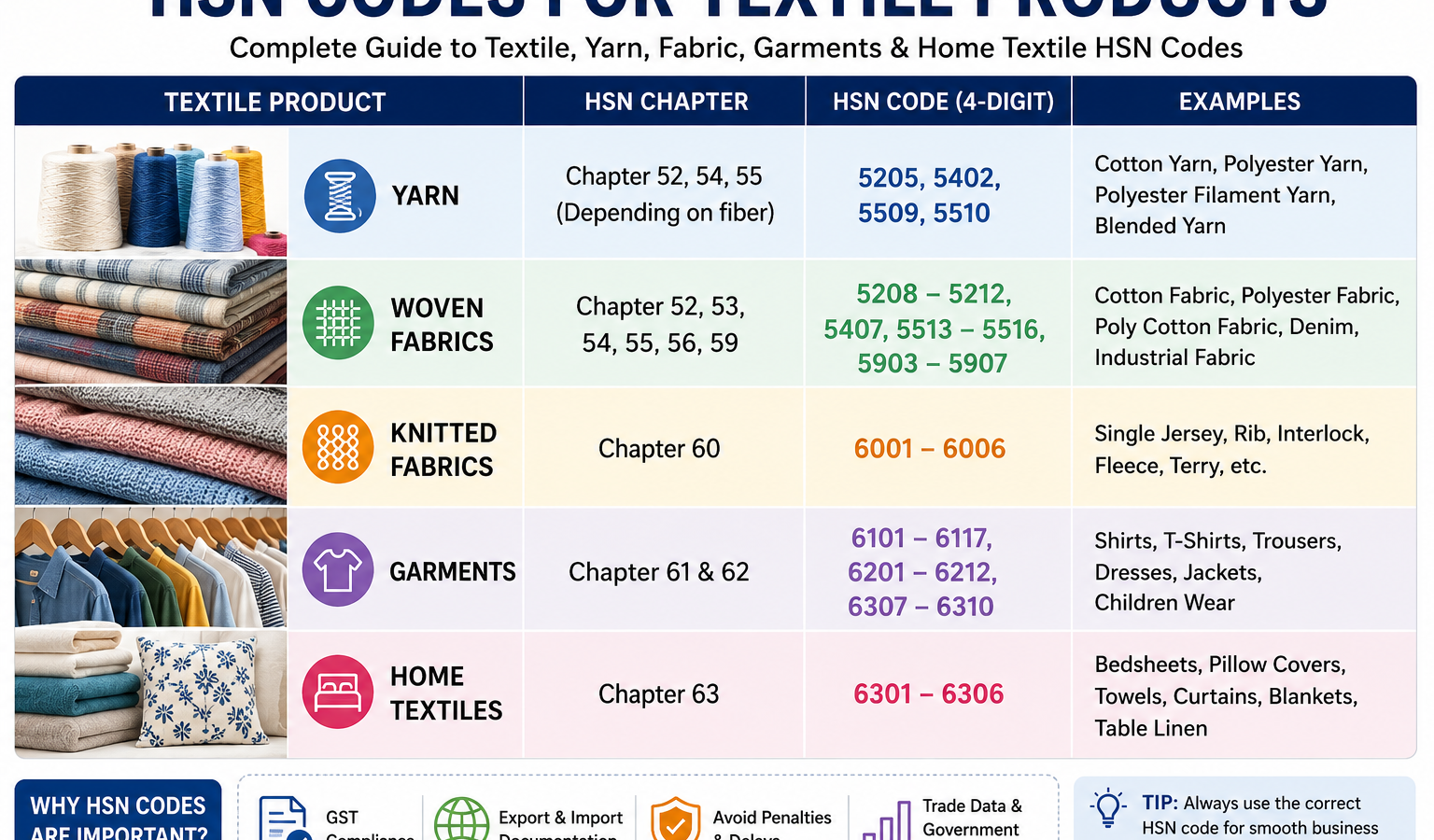 HSN Codes for Textile Products: Complete Textile HSN Code Guide (2026)