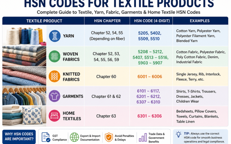 HSN Codes for Textile Products: Complete Textile HSN Code Guide (2026)