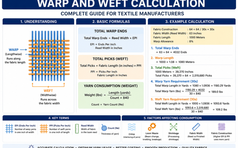Warp and Weft Calculation: Complete Guide for Textile Weaving & Yarn Consumption
