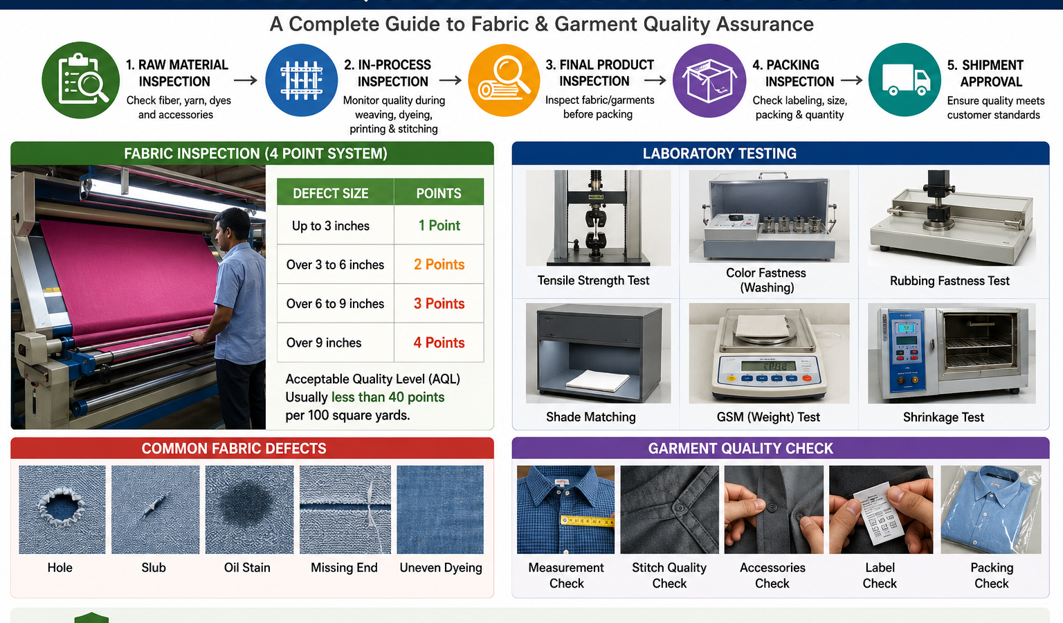Textile Quality Control Guide: Fabric, Garment & Textile Inspection Standards