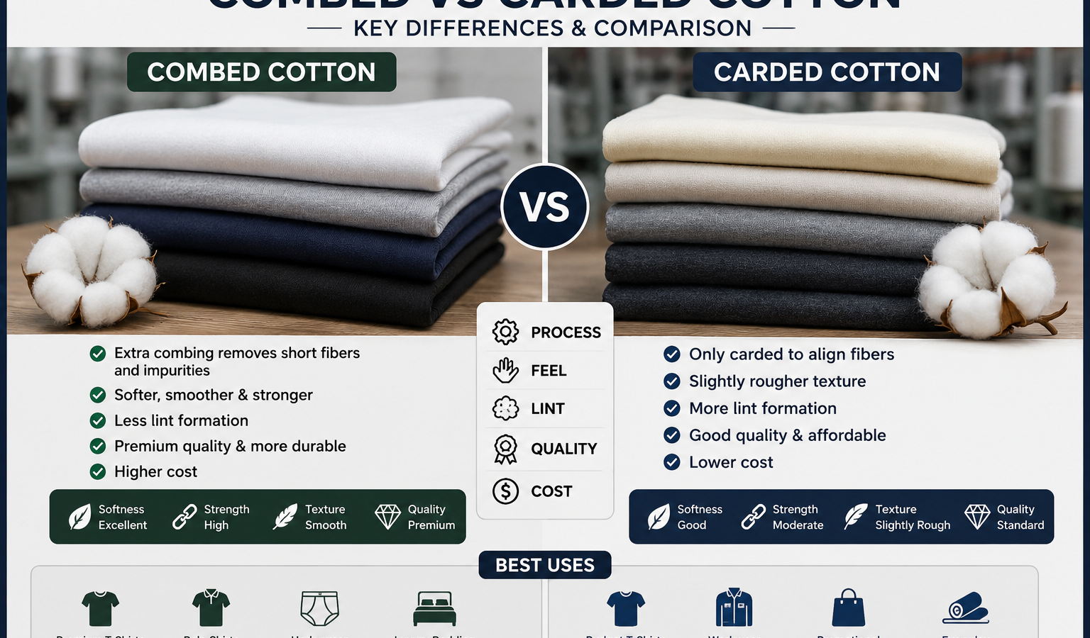 Combed vs Carded Cotton: Which Fabric Is Best for You?