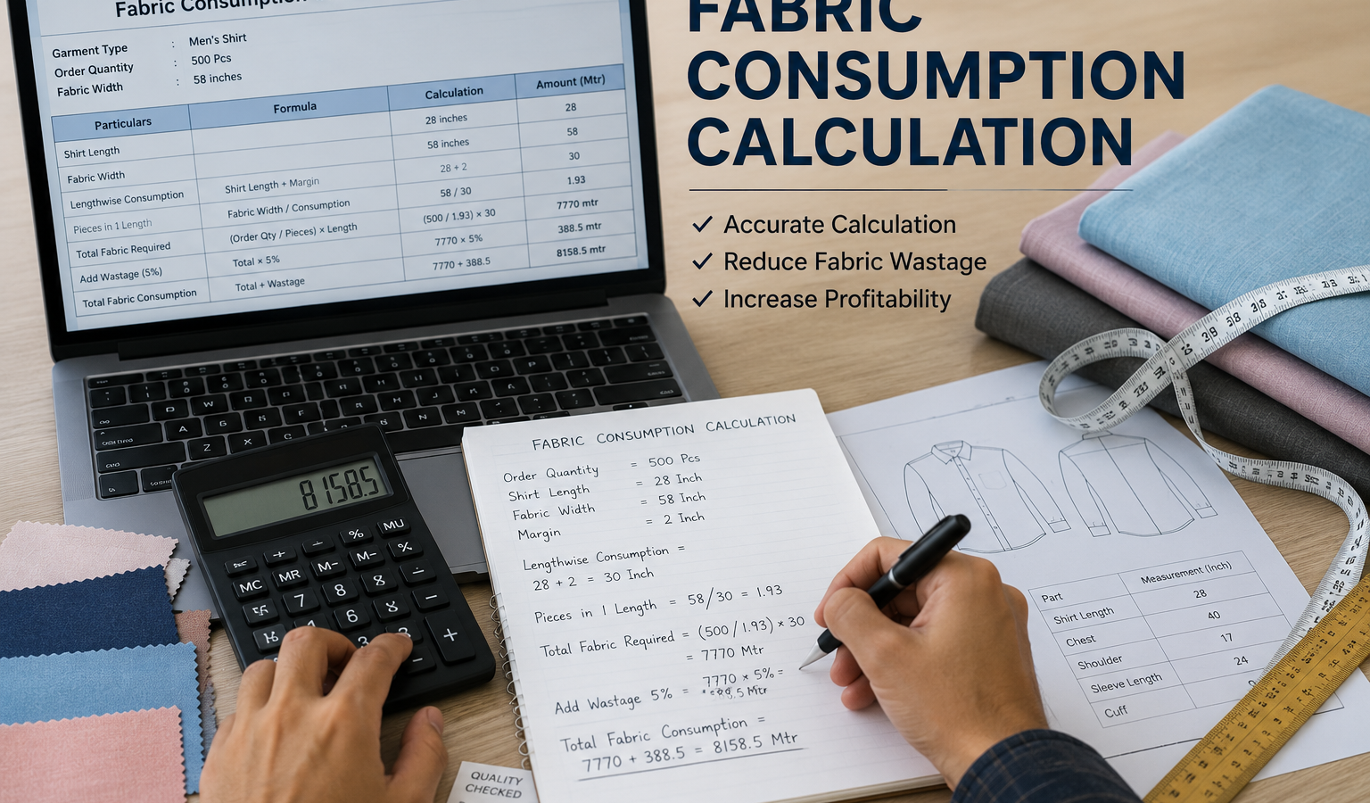 How to Calculate Fabric Consumption for Garments: Formulas, Examples & Quick-Reference Guide