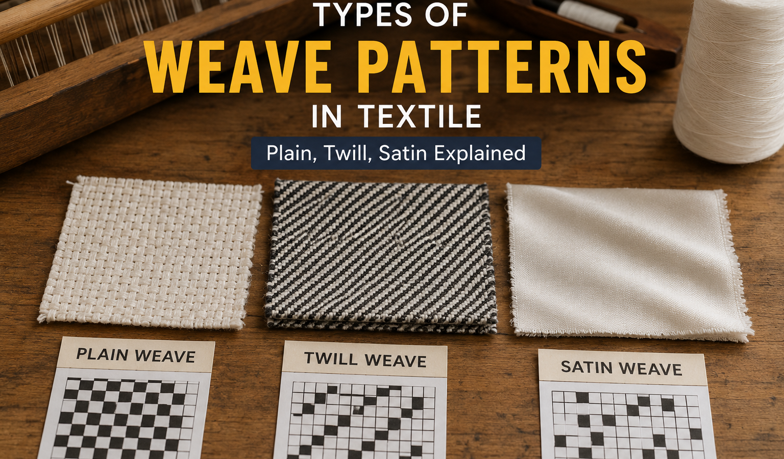 Types of Weave Patterns in Textile: Plain, Twill, Satin and Everything In Between