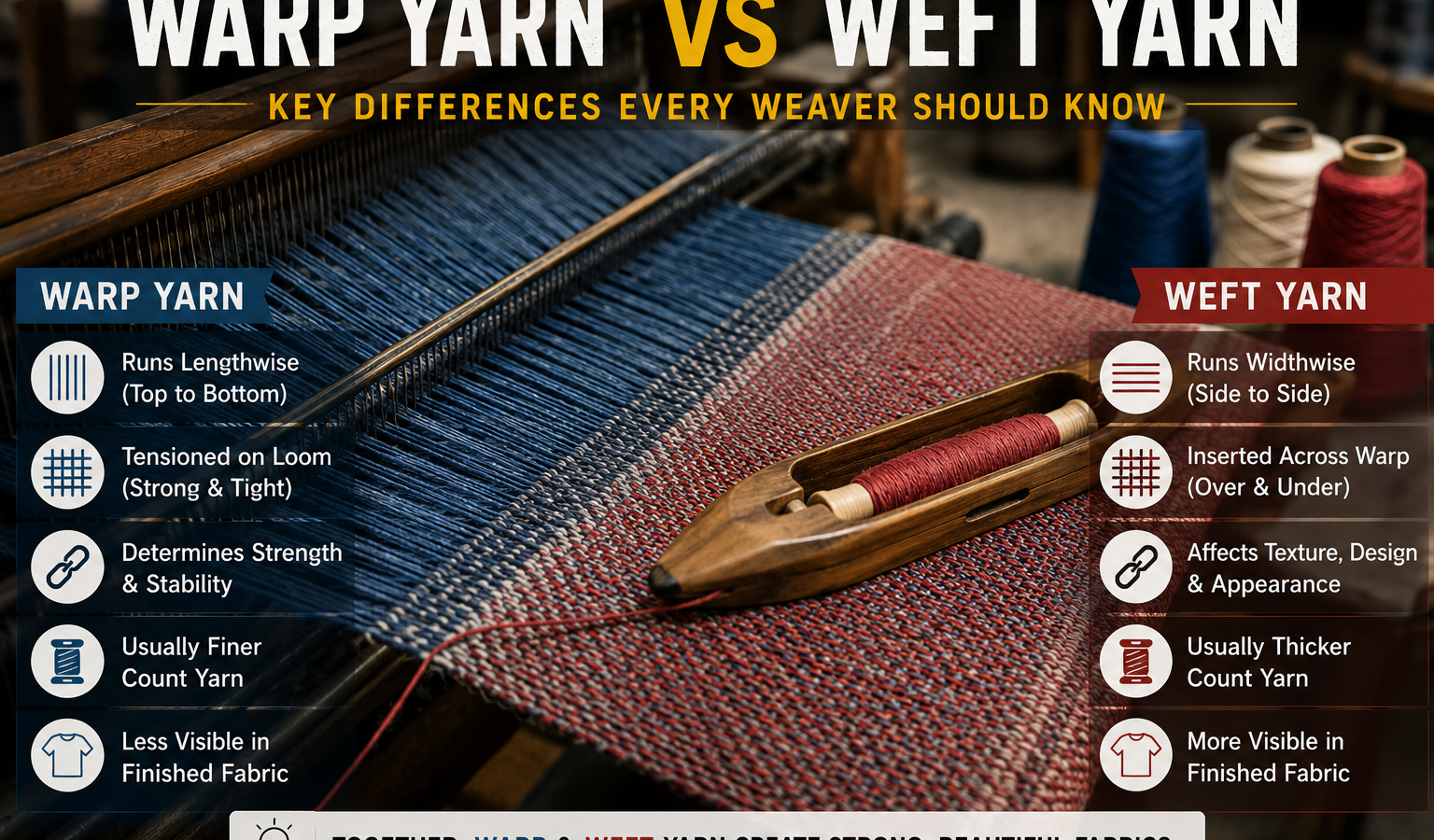 Warp Yarn vs Weft Yarn: Key Differences Every Weaver Should Know
