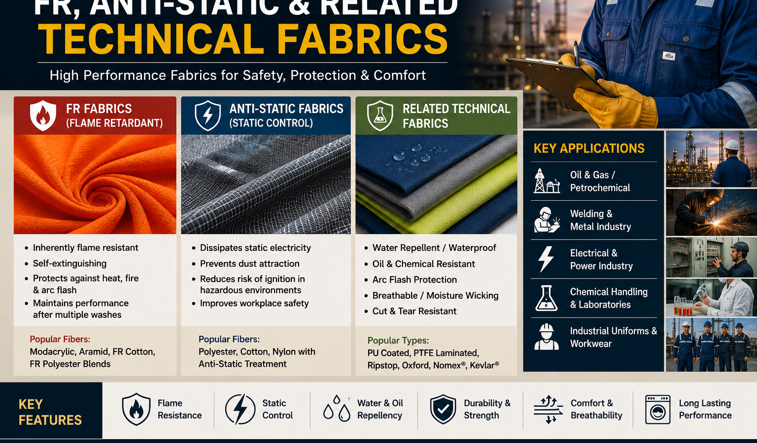 Fire Resistant & Anti-Static Fabric: The Complete Guide for Industrial Applications