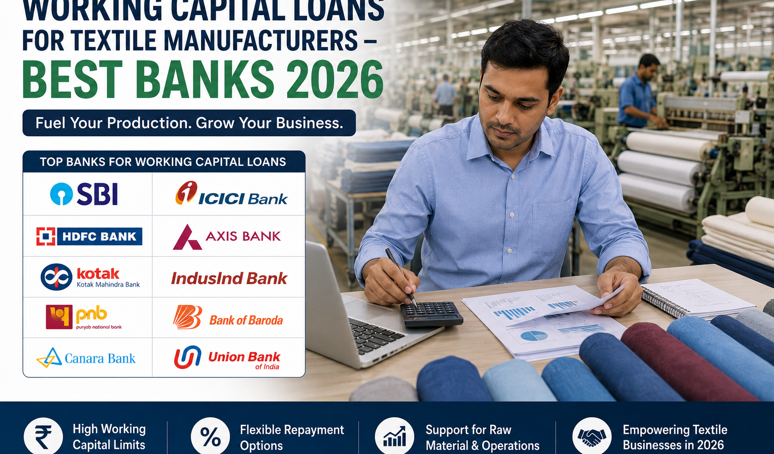 Working Capital Loans for Textile Manufacturers – Best Banks & Options in 2026