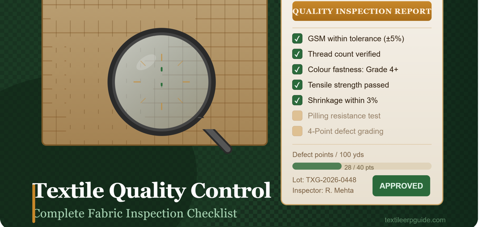 Textile Quality Control: Complete Checklist for Fabric Inspection (2026)